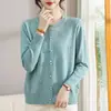 Suéter de punto de manga larga para mujer de mediana edad, suéter fino de estilo corto a la moda, tejido elegante para mujeres de mediana edad y mayores
