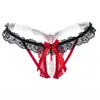 Calcinha Feminina Sexy com Design Vazado e Massagem com Pérolas, Tanga de Tentação com Abertura na Virilha, Não Precisa Remover para Relação Sexual 2167