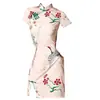 Vestido Retro Diário Feminino Estilo Chinês Jovem Versão Melhorada do Qipao Estampa de Garça Verão 2026