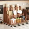 Portavasos de café para barra de bar, estante de almacenamiento de vasos de papel desechables, estante para colocar vasos de té de leche, portavasos especial para degustación comercial