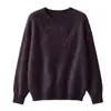 Novedades para Otoño/Invierno 26: Suéter básico de polar con cuello redondo, jersey de polar de cachemira de seda de mora, suéter de lana de corte holgado