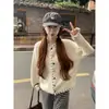Elegante Cárdigan Grueso de Punto con Botones de Colores, Abrigo Suéter para Mujer, Nuevo Estilo Otoño/Invierno 2026, Suave y Holgado