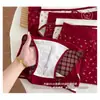 Ropa Interior Roja para Mujeres en su Año Zodiacal 10A Antibacteriana Extendido Algodón Puro Tipo de Entrepierna a Media Cintura Que Cubre la Cadera Calzones Rojos para Mujer