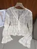 Impresionante conjunto de dos piezas para mujer: cárdigan casual de otoño con cremallera corta y cuello redondo, y pantalones cropped de color café