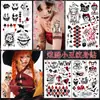 Adesivos de Tatuagem Europeus e Americanos Transfronteiriços Novos para Halloween Clown Rosto de Fantasma Festa Temporário Braço Rosto Adesivos de Tatuagem