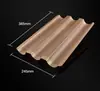 Molde de postre francés calidad panadería tres ranuras baguette pan 3 uniformes comercial transfronterizo francés estante de horno de barra tira larga