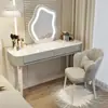 Nuevo Tocador Dormitorio Simple Moderno Estilo Curativo Mesa de Maquillaje Lujo Ligero Wabi-sabi Estilo Crema Apartamento Pequeño Escritorio de Maquillaje
