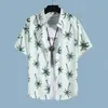 Traje casual de playa hawaiano de secado rápido para hombre, camisa floral de manga corta para hombre, pantalones cortos de playa, traje de dos piezas a juego para pareja