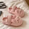 Zapatillas Felpudas de Cerdo Lindas con Velcro para Mujer Otoño/Invierno Juveniles Cálidas Antideslizantes para Exteriores Suela Gruesa Zapatillas de Algodón Peluche