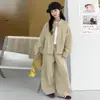 Conjunto de Otoño para Niñas 2026 Nuevo Estilo para Niños de Edad Media y Mayores Moda Chic Estilo Coreano Estilo Ropa de Trabajo Conjunto de Pantalones de Pierna Ancha