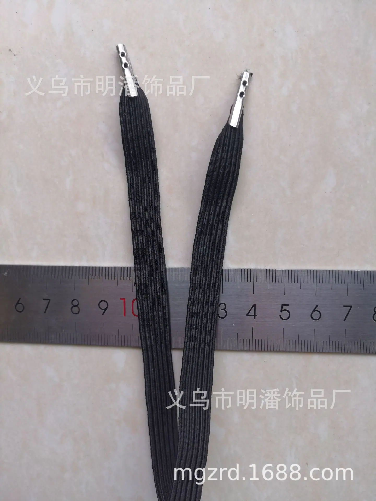 1CM扁松紧绳扣图30CM图片