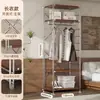 Arara de metal estilo japonês com 60cm de profundidade para instalação, guarda-roupa aberto autoportante, closet, prateleira montada, rack de armazenamento para guarda-roupa