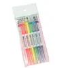 Canetas Marcadoras Fluorescentes Coloridas de Ponta Dupla para Estudantes Usarem para Destacar e Fazer Anotações, Canetas Marcadoras Coloridas Atacado