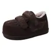 Zapatos Retro de Felpa Birkenstock para Mujer en Otoño e Invierno Gamuza Velcro Forro de Lana Planos Cálidos Antideslizantes Suela Suave Cómodos Zapatos de Algodón
