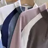 Camiseta de Manga Longa Esportiva com Zíper Parcial, Forrada de Lã, Slim Fit, Bloqueio de Cores, Estilo Montanha, para Primavera e Outono