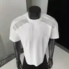 Camiseta de estilo americano de calle con retazos de seda helada, top de manga corta transpirable de malla fina de secado rápido para hombre, verano 2026