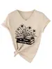 Amazon eBay site independente casual da moda personalizada feminina floral livro gola V manga curta camiseta, comércio exterior em estoque