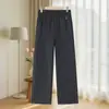 Pantalones rectos ajustados para madres de mediana edad, versátiles pantalones de pierna ancha de cachemira sintética para otoño e invierno 2026, pantalones largos de color liso para mujeres de mediana edad y mayores