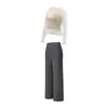 Conjunto de Yoga para Mujer para Tensar el Abdomen y Levantar las Caderas, Sensación de Segunda Piel, Sin Costuras, Secado Rápido, Transpirable, Conjunto de Dos Piezas para Mujer para Gimnasio, Levantamiento de Pesas, Pilates, Otoño