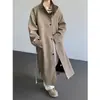 Abrigo Largo Sencillo Estilo Relajado Temporada Media de Otoño Cuello Alto Oversize para Hombre 2026, Cortavientos Desestructurado Versión Coreana, Nuevo Estilo para Hombre