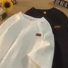 Playera de Manga Corta Textura Jacquard Pesada para Hombre Verano Trendy Marca Moda Talla Grande Suelta Cuello Redondo Casual Media Manga