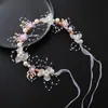 Diadema de Novia con Perlas y Flores, Corona de Flores para Niña, Accesorio para el Cabello de Princesa Súper Hada, Diadema, Tocador, Cinta