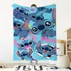 Manta de Franela de Stitch Manta Decorativa con Estampado de Anime Manta Grande para Viajes Navideños Manta Casual para Oficina Dormitorio