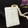 Jade Afgano Natural con la Palabra 'Fu' Grabada, Colgante Redondo de Jade Blanco Doble Dragón Cinco Bendiciones, Adornos de Jade para Puestos Callejeros y Atracciones Turísticas