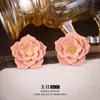 Pendientes Rosas en Forma de Corazón Dulces y Delicados con Circonita, Diseño de Moda y Único, Accesorios para Orejas Simples y Versátiles de Nicho