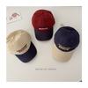 Boné de Baseball Infantil Retro Americano Color Blocking Versátil Bordado com Letra Casual Top Macio Bico de Pato Venda por Atacado