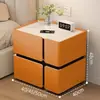 Mesita de noche inteligente de madera maciza, mueble de dormitorio de lujo de alta gama para el hogar con altavoz, carga inalámbrica, almacenamiento, no requiere instalación