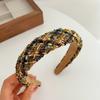 Diadema esponja estilo Chanel serie marrón parte superior alta de calavera retro francés accesorios elegantes para el cabello para presionar el cabello diadema de Meila