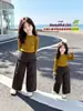 Pantalones de pierna ancha para niña Otoño 2026 Moda Nueva para Bebé Niña Dos en Uno Pantalones Casuales Pantalones a Cuadros para Niños Estilo Despeinado Hacia Atrás Modernos