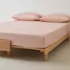 Juego de Sábanas Ajustables de Algodón Puro de Fibra Larga, Funda de Colcha Cepillada, Sábanas para Cama Tatami, Nuevo Juego de Tres Piezas 2025