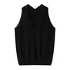 Chaleco de Punto Fino con Cuello en V sin Mangas de Color Sólido para Primavera y Otoño 2026, Suéter Base para Vestir por Capas