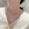 Collar de Perlas de Colores Dulces, Accesorio Largo de Verano para Mujer, Cadena para Clavícula de Lujo Ligero de Nicho, Joyería de Cadena de Cuello con Perlas de Gama Alta