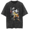 Camiseta Lavada de Comercio Exterior Hip Hop Demon Slayer Ghost Blade Animación Circundante Verano Pareja Manga Corta