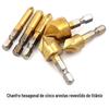 Conjunto de seis peças de cabo hexagonal de 90 graus, cinco lâminas, dispositivo de chanfradura, 6 mm-19 mm, faca de chanfradura, abridor de furos para trabalhar madeira