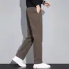 Outono 2026 Calças Casuais Masculinas Tamanho Plus Reta Slim Fit Elastano Soltas Versáteis Modernas Confortáveis Calças Roupas Masculinas
