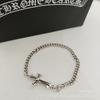 Pulsera Nueva Ch Crouchun Espada Ancla Cruz Flor Accesorios de Mano para Hombres y Mujeres Moda Retro Europea y Americana Pulsera con Etiqueta S925