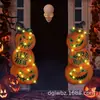 Cartão de Chão de Halloween Transfronteiriço com Luzes LED Pátio Gramado Externo Rosto Sorridente Estéreo Abóbora Festa Decoração de Horror