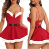 Amazon Transfronterizo Navidad Lencería Sexy Tirantes Sexy Tentación Femenina Uniforme de Navidad Fiesta Cos Venta Caliente Europea y Americana