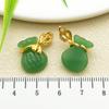 Estilo chino esmalte verde hebilla segura bolsa de la suerte calabaza loto colgante hecho a mano pulsera collar accesorios material
