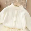 Conjunto de Niña Otoño/Invierno Nuevo Estilo Bebé Niña Estilo Suave Cárdigan de Punto Trenzado Falda Tutú Conjunto de Dos Piezas