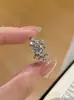 Popular en Xiaohongshu: Anillo de Diamante Romántico Galaxia Rosa con Diseño Único, Elegancia de Alta Gama y Estilo Versátil