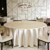 Mantel Redondo de Brocado Engrosado para Bodas de Hotel, Mantel Blanco de Satén para Mesa de Conferencias, Tela Universal de Color Sólido de Satén de Nuevo Estilo