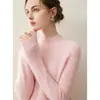 Nueva colección de otoño e invierno: Suéter grueso 100% cachemira pura para mujer, con cuello semi-alto, estampado de orquídeas, mangas largas y diseño de jersey, perfecto como capa base.