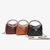 Bolso Nuevo para Mujer 2025, Estilo Pequeño Fragante, Cadena de Nicho de Alta Gama, Bolso Cruzado Versátil y Exquisito Tipo Lonchera, Bolso de Mano Pequeño