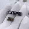 Fabricante de marca de couro ayufei metal padrão inglês junta zeve logo de letra vazada para processamento de mapa