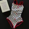 Mariposa de MezclillaNuevo traje de baño de una pieza sin espalda, de una sola capa, doble cara, para mujer, adecuado para nadar y competir